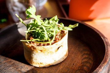 Beef Tartar in a ring of bread