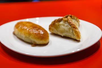 Russian pies are on the plate