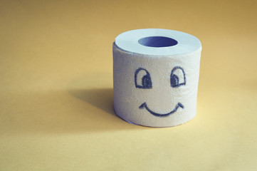 Toilet paper rolls with face