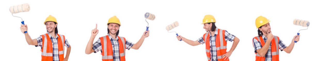 Painter isolated on the white background