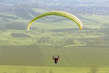 high angle paragliding scenery