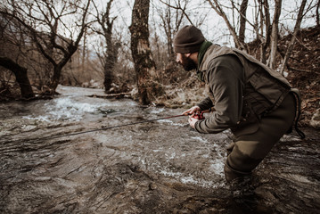 trout fisherman in Italy