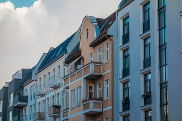 some houses in a street at berlin