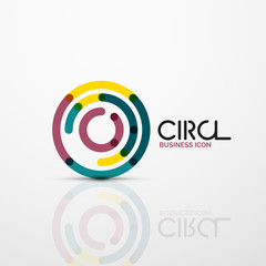 Abstract swirl lines symbol, circle logo icon