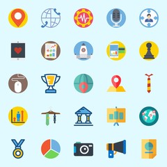Fototapeta premium Icons about Digital Marketing with profits, medal, settings, pawn, placeholder and target