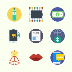 Icons about Lifestyle with newspaper, money, smartphone, mystical, kiss and internet