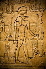 Hieroglyphs in the Kom Ombo Temple, Egypt
