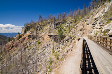 Fototapeta na wymiar Train trestle on the Kettle Valley Railway near Kelowna, British Columbia, Canada