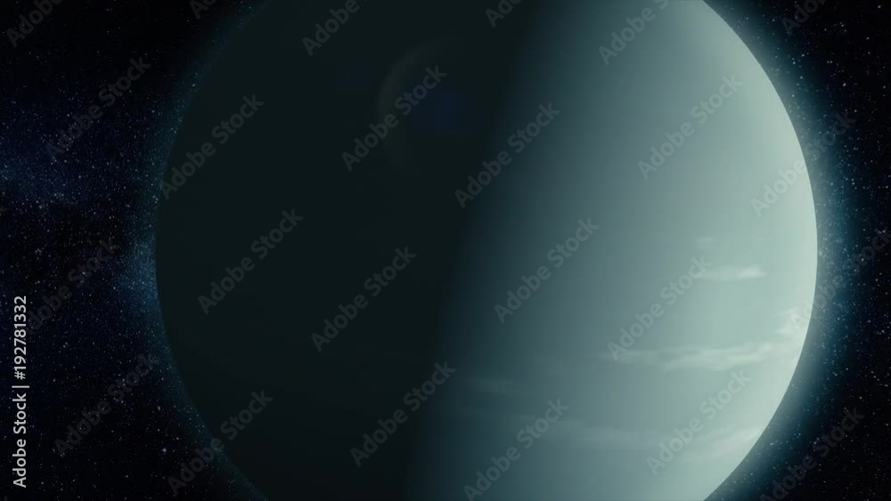 Poster planet in space. solar system and space objects. abstract scientific background - glowing planet in 