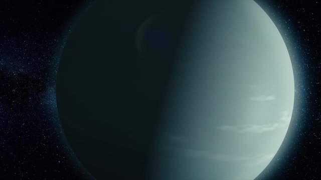 Planet in space. Solar system and space objects. Abstract scientific background - glowing planet in space, nebula and stars. Earth and galaxy on background.