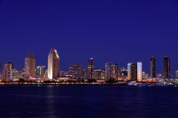 Fototapeta na wymiar San Diego Skyline at Magic Hour