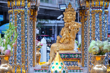 The Erawan Shrine in Bangkok. Thao Maha Phrom Shrine is a Hindu shrine in Bangkok