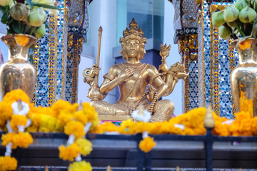 The Erawan Shrine in Bangkok. Thao Maha Phrom Shrine is a Hindu shrine in Bangkok