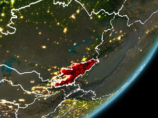 Kyrgyzstan on night Earth