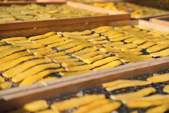 Dried slice sweet potato at Ibaraki Japan, winter homemade local food