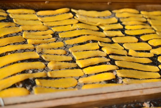 Dried slice sweet potato at Ibaraki Japan, winter homemade local food