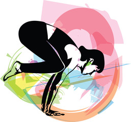 Beautiful sporty fit yogini woman practices yoga