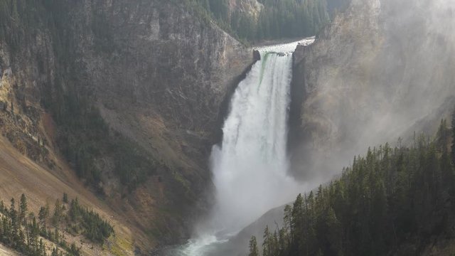 180p conformed to 30p slow motion clip of lower falls in yellowstone national park, usa