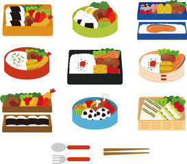 お弁当のイラストセット