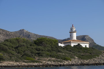 Fototapeta na wymiar Lighthouse in Puerto Acudia, Mallorca, Spain