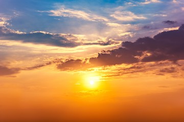 background of the sunrise and cloud on colorful sky at morning © c_atta