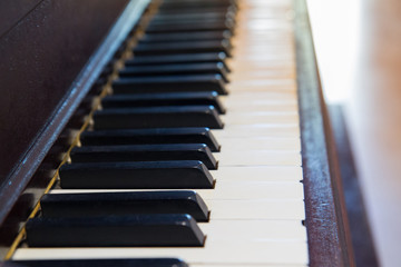 vintage piano keyboard with warm tone