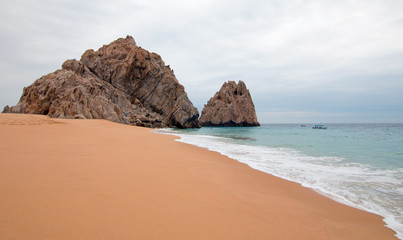 Divorce and Lovers Beach on the Pacific side of Lands End in Cabo San Lucas in Baja California Mexico BCS