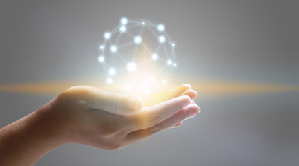 World map connected.Social network concept.