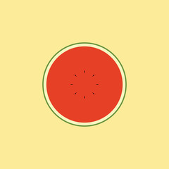 vector illustration half slice of water melon fruits, water melon icon, icon fruits, fruits illustration