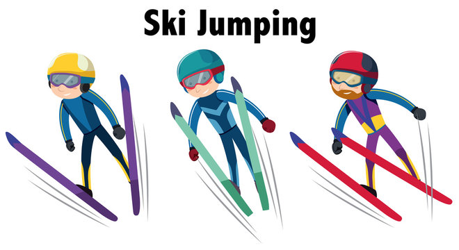 Winter sports with ski jumping