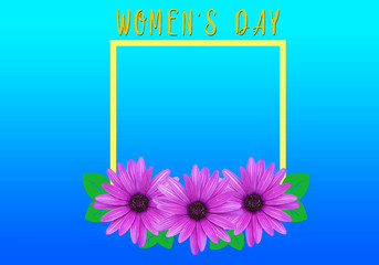 March 8th Frame Flower Women's Day Vector Background