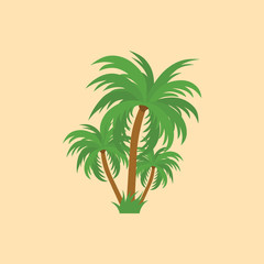 Fototapeta na wymiar vector illustration of three palm tree. can use for any design nature or tropic topic, flat design, icon tree, palm tree for background