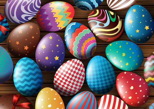 Background design with decorated eggs