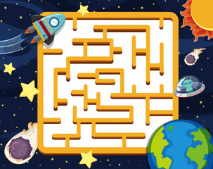 Puzzle game template with space background