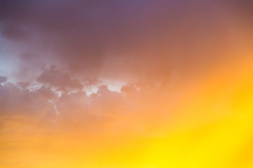 Beautiful clouds in the sky at sunset