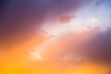 Beautiful clouds in the sky at sunset