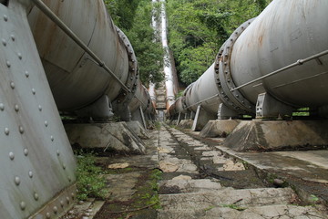 large pipe, to connect the river, dutch relic, in Kepanjen Malang, East Java, Indonesia.