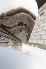Old slate in the snow