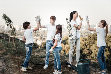 We did great. Positive joyful nice team smiling and giving each other high fives while being happy...