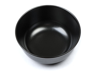 One black bowl isolated on white