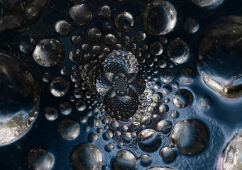 abstract design with bubbles on blurred color background