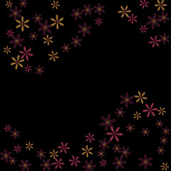 Feminine Floral Pattern with Simple Small Flowers for Greeting Card or Poster. Naive Daisy Flowers in Primitive Style. Vector Background for Spring or Summer Design.
