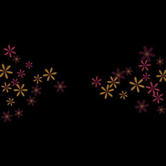 Feminine Floral Pattern with Simple Small Flowers for Greeting Card or Poster. Naive Daisy Flowers in Primitive Style. Vector Background for Spring or Summer Design.