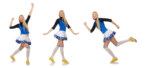 Cheerleader isolated on the white background
