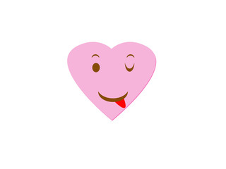 Heart character with cheeky smile.