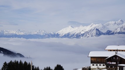 Schwaz Tirol Österreich Pillberg in der Nähe von Innsbruck Winter Nebel