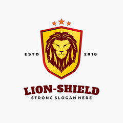 Head Lion With Emblem logo template