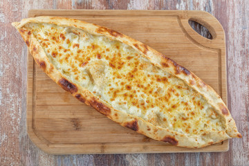 Pide, Cheddar cheese pita, traditional turkish pizza
