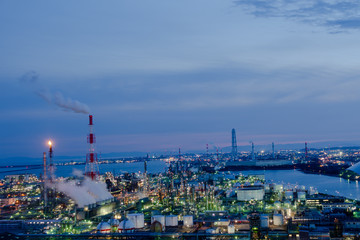 Obraz premium Yokkaichi factory night view