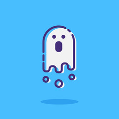 Halloween ghost Outline Vector icon. Halloween Symbols.
